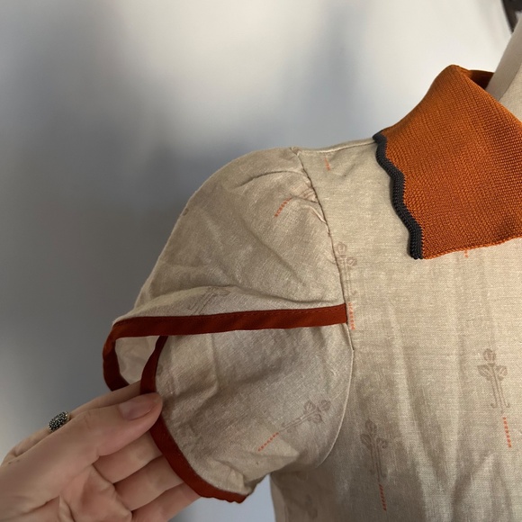 Antix Border Print Button Down Day Dress Medium - Picture 3 of 10